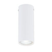 Deckenleuchte rund &Oslash; 6 cm H: 15 cm Metall Wei&szlig; GU10 Aufputz