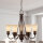 Kronleuchter Bronze Beige 6-flammig B:66 cm E27 Glas
