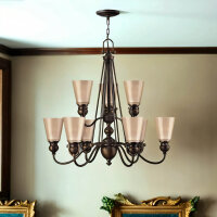 Kronleuchter ANABELL 7 Bronze 9xE27 k&uuml;rzbar Lampe
