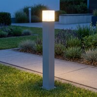 Wegeleuchte in Silber 100 cm IP44 eckig blendarm