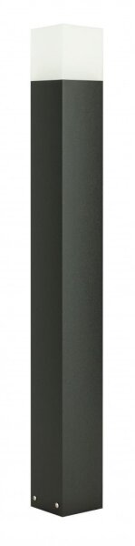 Schwarze Wegeleuchte 100 cm IP44 blendarm eckig