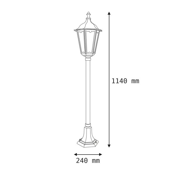 Lampe dallée noire 114cm Rustique Aluminium Verre