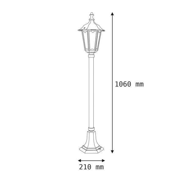 Lampe dallée rustique DILSEN Noir 106cm IP43