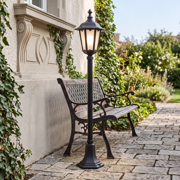 Lampe dallée rustique DILSEN Noir 106cm IP43