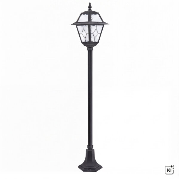 Lampe de chemin rustique 160cm IP43 aluminium verre