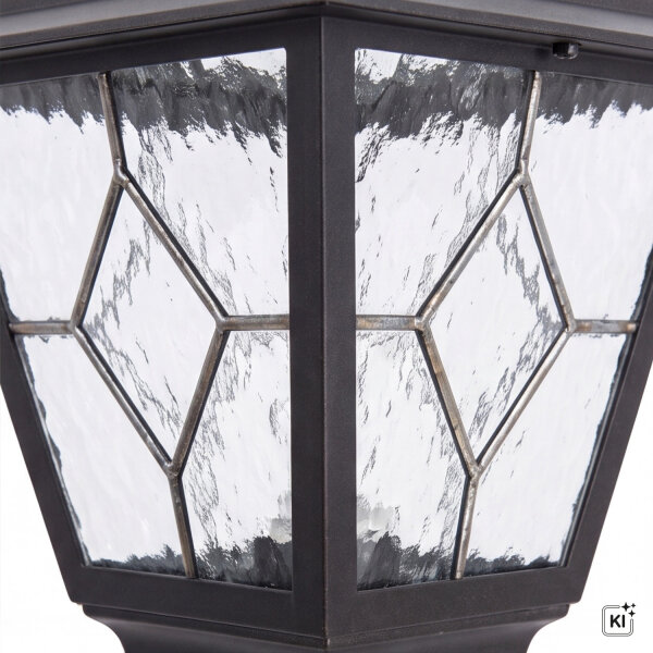 Lampe de chemin rustique 160cm IP43 aluminium verre