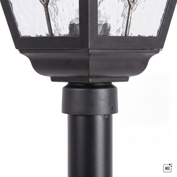 Lampe de chemin rustique 160cm IP43 aluminium verre