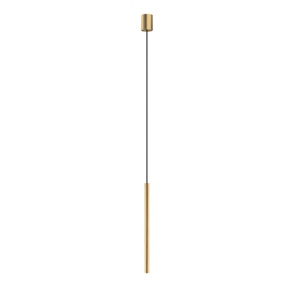 Suspension Ø 2,5 cm G9 en or mat cylindre étroit