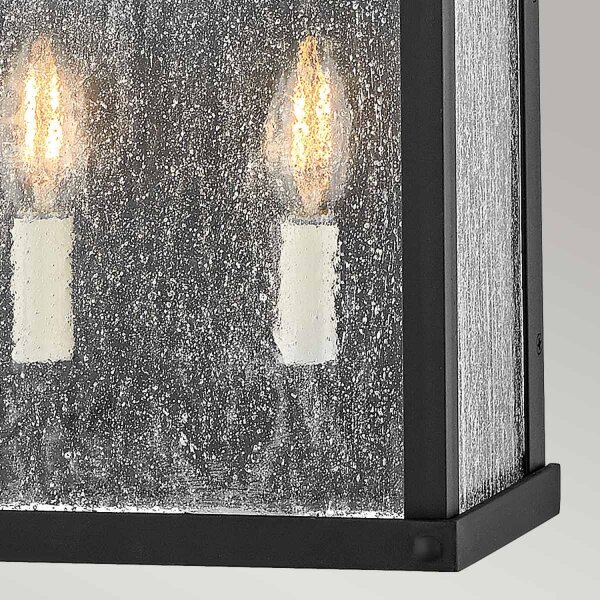 Lampe dextérieur Mur Vintage H : 44 cm IP44 noir antique 2x E14