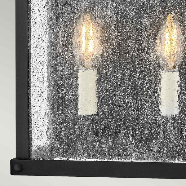 Lampe dextérieur Mur Vintage H : 44 cm IP44 noir antique 2x E14