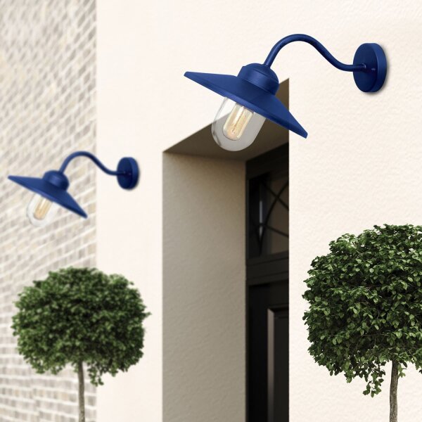 Lampe dextérieur bleu acier inoxydable verre E27 IP44 mur KARISE