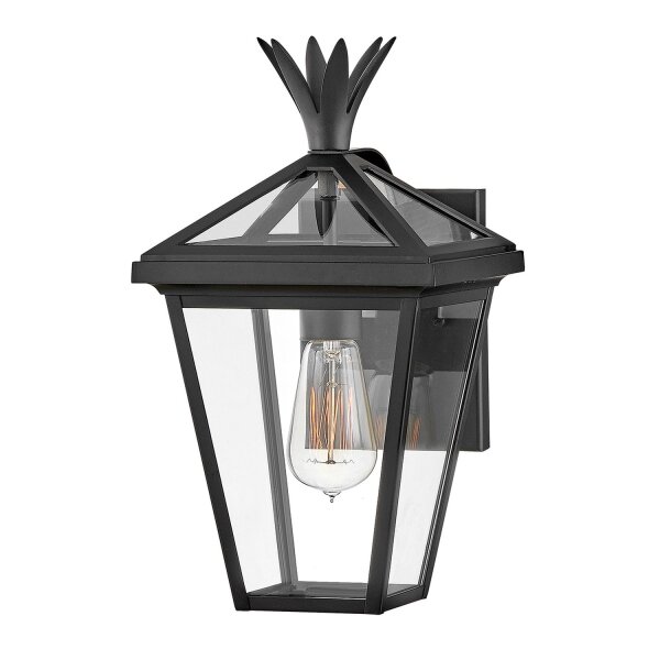 Applique extérieure noir verre aluminium IP44 E27 Vintage