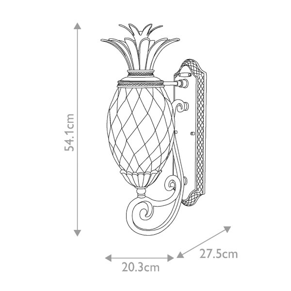 Dekorative Außenleuchte Wand IP44 in Bronze Antik Ananas
