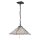 Suspension style Tiffany Interrupteur à tirette L : 38 cm Verre Métal