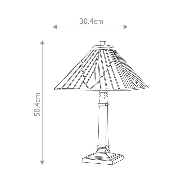 Lampe de table style Tiffany 50,4 cm verre coloré métal E27