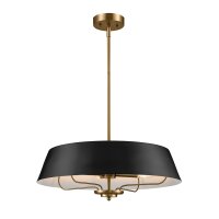 Plafonnier rond réglable en hauteur 4x E14 en noir...