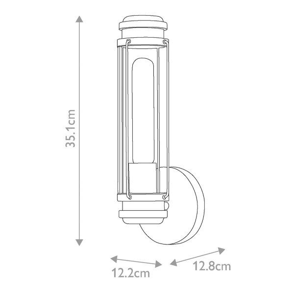 Lampe de salle de bain murale IP44 en chrome noir verre métal E27