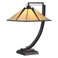 Lampe de table vitrail métal 55 cm de haut E27...