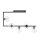 Deckenleuchte Metall Glas L: 83 cm H: 55 cm Schwarz 5x E14