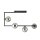 Deckenleuchte Schwarz Graphit 83 cm lang Metall Rauchglas
