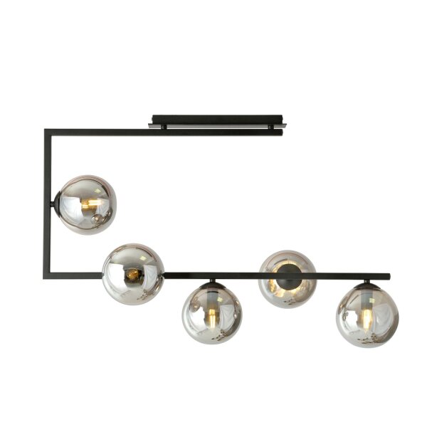Deckenleuchte Rauchglas Metall 83 cm lang H: 55 cm groß