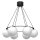 Lampe &agrave; suspendre verre m&eacute;tal noir blanc or L:62 cm E27