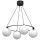 Lampe &agrave; suspendre verre m&eacute;tal noir blanc or E27 faible &eacute;blouissement