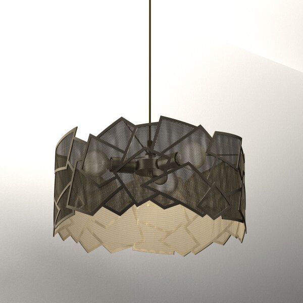 Suspension moderne en or L:49,5 cm E27 décoratif
