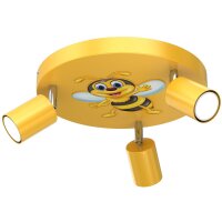 Kinderzimmerlampe Decke Gelb &Oslash; 30 cm schwenkbar GU10 Metall