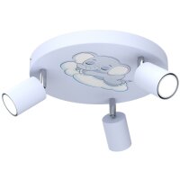 Kinderzimmerleuchte Metall &Oslash; 30 cm Blau schwenkbar 3x GU10