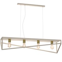 Industrial Hängelampe Metall Beige Gold E27 100 cm XXL