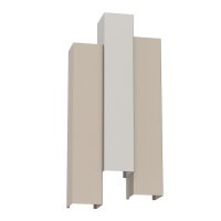 Applique M&eacute;tal Beige Gris clair H:72 cm GU10 indirect