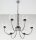 Moderner Kronleuchter Glas Metall Schwarzchrom 6-flmg