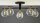 Plafonnier métal verre G9 L:76 cm en noir or