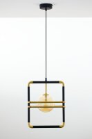 Moderne Pendelleuchte Metall Glas in Bernstein G9 Kugel