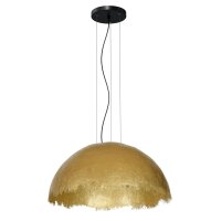 Grande lampe &agrave; suspendre tissu E27 en or...