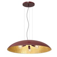 Grande lampe &agrave; suspendre tissu E27 rouge or...
