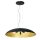 Grande lampe &agrave; suspendre tissu E27 noir or &Oslash;100 cm rond