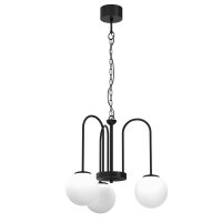 Suspension 3 flammes verre m&eacute;tal E14 &Oslash;51 cm...