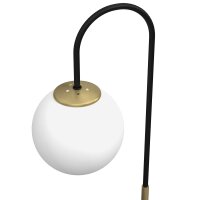 Lampe de chevet métal verre 52 cm noir blanc laiton