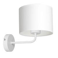 Applique blanche Abat-jour en tissu métal E27 H:24...