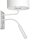Wandlampe Weiß Stoff Lesearm E27 G9 H:38 cm blendarm