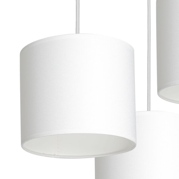 Pendelleuchte Weiß Stoff Metall E27 B:45 cm blendarm