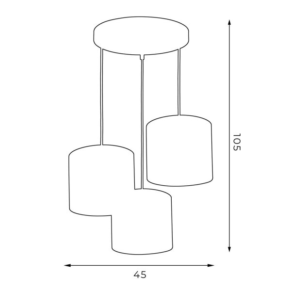 Pendelleuchte Weiß Stoff Metall E27 B:45 cm blendarm