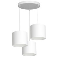 Pendelleuchte Wei&szlig; Stoff Metall E27 B:45 cm blendarm