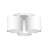 Deckenlampe Weiß Stoff Metall E27 rund Ø45...