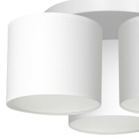 Deckenlampe Weiß Stoff Metall E27 rund Ø45...