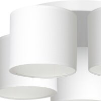 Plafonnier Blanc Tissu Métal E27 Ø58 cm...