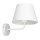 Applique murale Blanc Abat-jour en tissu M&eacute;tal E27 H:24 cm conique