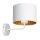 Wandlampe Weiß Gold Stoff Metall E27 H:24 cm blendarm